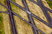 Aerial view of aeroplane on taxiway st Moorabin Airport in Moorabin,Victoria,Australia