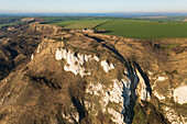 Luftaufnahme der White Nothe Cliffs, Ringstead Bay, Dorset, Vereinigtes Königreich