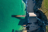 Luftaufnahme der Rettungsbootstation Padstow, Draufsicht, Trevose, Cornwall, Vereinigtes Königreich