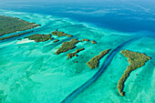 Aerial view of the islets in the west Channels,Aldabra atoll,Seychelles