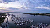 Aerial view of Charleston City Marina with Ashley River,Charleston,South Carolina,United States