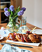 Easter plait with berry jam
