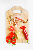 Ingredients for pasta alla amatriciana