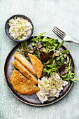 Breaded celeriac escalope with apple horseradish