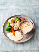 Classic cheese sauce with vegetables