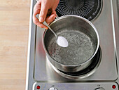 Salt boiling water