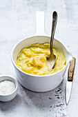Mashed potatoes with butter and fleur de sel