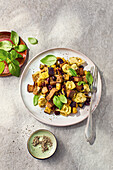 Bread salad with artichoke hearts