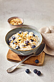 Almond milk rice with blueberries