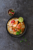 Quesadilla with sweet potato and cheese from the air fryer