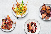 Four fruity BBQ poultry variations