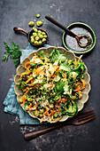 Cucumber salad 'Japanese style' with black sesame seeds