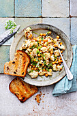 Roasted cauliflower salad with chickpeas