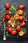 Tomatoes from the plancha with feta