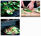Prepare a vegan banana stir-fry one pot from the barbecue