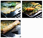 Prepare a crunchy potato roll with parsley and cheddar for the barbecue