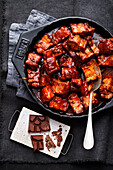 Sticky Crispy Pork Belly from the grill