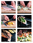 Prepare seafood on the plancha grill