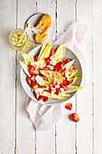Chicory chicken salad with strawberries