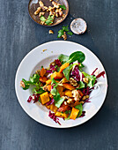 Autumn salad with pumpkin