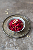 Beetroot halwa with almonds