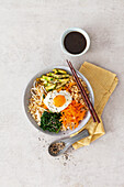 Bibimbap - Korean rice dish with fried egg