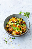 Indian-spiced roast potatoes with black cumin and ajwain