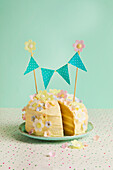Christening cake with custard butter cream