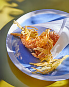 Langoustine tempura with pommes paille