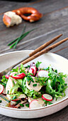 White sausage salad with radishes