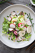 White sausage salad with radishes