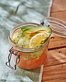 Salmon terrine with avocado and lemon