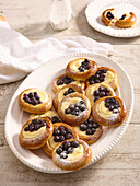 Small blueberry and ricotta tartlets
