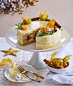 Mascarpone almond Christmas cake