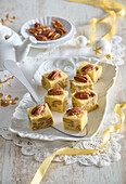 White chocolate pecan bites