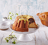 Kefir bundt cake with eggnog icing
