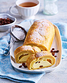 Curd cheese strudel with sultanas