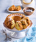 Curd cheese bundt cake with sultanas