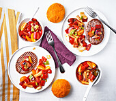 Hamburger with pico del gallo