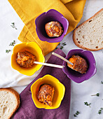 Beef bites with ginger-pumpkin puree