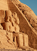 Africa, Egypt, Aswan. The Great Temple of Ramesses II in the village of Abu Simbel.