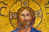 Ancient Jesus Mosaic, Papal Basilica of Saint Paul, Rome, Italy.