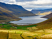 Iceland. Landscape in Botnsdalur and Sugandafjordur during autumn.