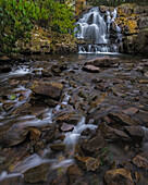 USA, Pennsylvania, Hickory Run State Park. Waterfall and rocky rapids.