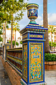 Decorative railing around the Plaza Alta main square, Algeciras, Spain.