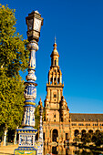 Main building in Plaza de Espana, Seville, Andalusia, Spain.