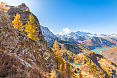 Der Blick von der Bocchetta Fioria, Ceresole Reale, Valle dell Orco, Nationalpark Gran Paradiso, Italienische Alpen, Provinz Turin, Piemont