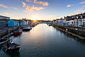 Morgenansicht des Hafens von Weymouth. Weymouth, Jurassic coast, Dorset, England, Vereinigtes Königreich.