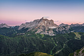 Sonnenuntergang auf dem Monte Civetta, Dolomiti di Zoldo, Dolomiti Unesco Erbe, Venetien, Belluno, Italien