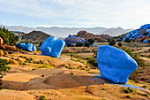 Painted Rocks site, work of the Belgian artist Jean Verame, around Tafraout, Anti-Atlas, Morocco